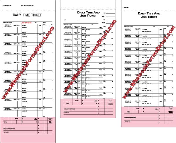 time tickets time cards
